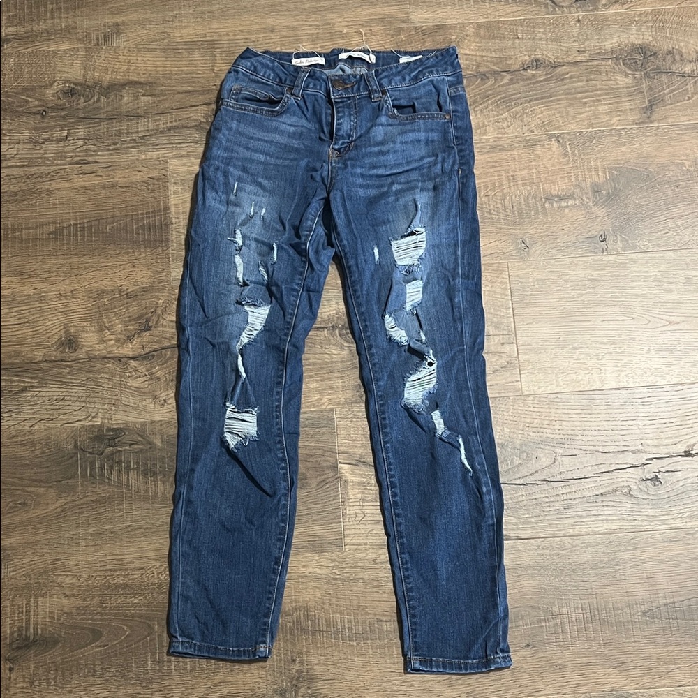 Classic Blue Distressed Skinny Jeans